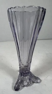 Heavy Pressed Glass Vase 6” Tall Irradiated Purple. Beautiful purple shade. - Picture 1 of 10