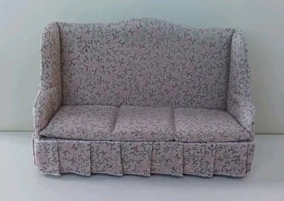Sofá Handley Clásicos Miniatura Casa de Muñecas Estampado Tostado Descatalogado Nuevo Antiguo Stock.  Foto 1 de 4