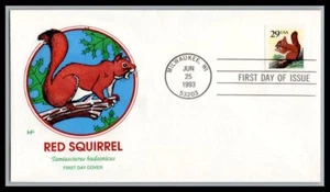 US FDC # 2489 29c Red Squirrel HF 1993, 9p2838 - Picture 1 of 1