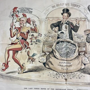 1892 Puck Centerfold Republican Buffoonery, Boodle , And Bluff - Picture 1 of 8