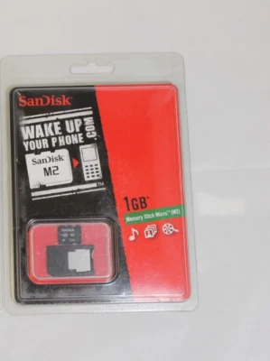 Memory Stick Micro M2 Memory Card  1GB+Free Adaptor Insert  Sandisk Genuine - Image 1 of 4