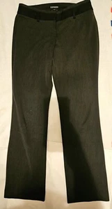 NEW  Express Editor Mid Rise Relaxed Trouser Pants Black Woman Size 6R  - Picture 1 of 10
