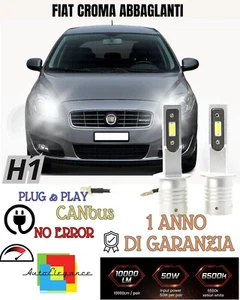 Set LED H1 Canbus Luz Fiat Croma Remodelación 10000 Lumen 6000K Blanco - Imagen 1 de 2