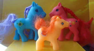3 x Little Pony Figure's Unbranded Blue Orange Pink - From My Collection - Picture 1 of 5