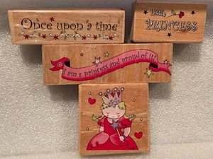 4 estampillas de madera/caucho temáticas de princesas *usadas/sin paquete* l2 - Imagen 1 de 6