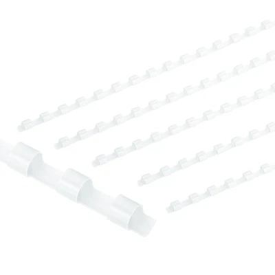 50 Pcs 6mm 1/4" Plastic Binding Combs 20 Sheet Capacity 21 Rings White - Image 1 of 4