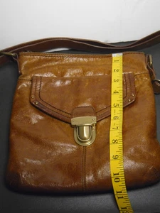 Bolso de Hombro Vintage M&S Cuero Marrón Clip Dorado, Bolso de Mano Pequeño 13" Diagonal a_2 - Imagen 1 de 11