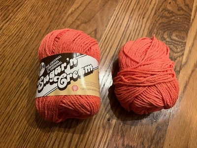 Lily Sugar' n Cream Yarn #01699 TANGERINE 2.5oz….1 And 3/4 Skeins - Image 1 of 3