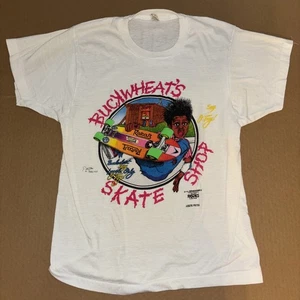Vintage 1986 Buckwheat’s skate shop T-shirt Single Stitch Large 18.5x25 - Picture 1 of 8