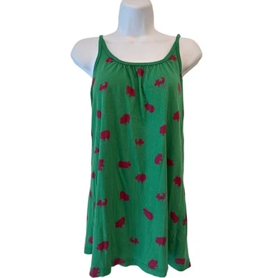C & C 100% Cotton Green and Pink Pig Swing Tank Spring ‘07 Mint S EUC  - Image 1 of 4