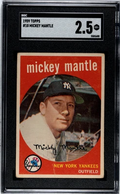 Mickey Mantle 1959 Topps #10 SGC 2,5 GD+ bien centrado Foto 1 de 2