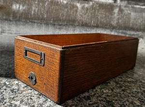 Vintage 15,5" lange hölzerne Karteikarte Datei Schublade - Bild 1 von 8