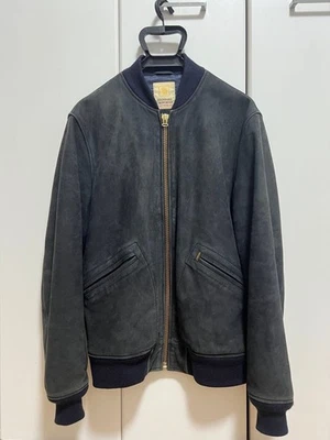 Good Condition Standard California Nubuck Leather Bomber Jacket - Image 1 of 4