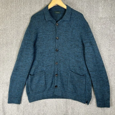 Zanone Slowear Cardigan Mens Size 54 XXL Blue Wool Knit Jumper Pockets - Image 1 of 4