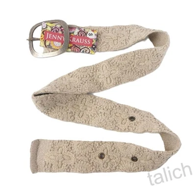 Cinturón de Lana Jenny Krauss Desert Dreams Cálido Beige Neutro Floral Bordado S M L Foto 1 de 4