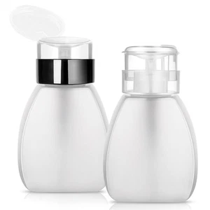 2 Pack 250ml/8.3oz Push Down Pump Dispenser Empty Plastic Lockable Nail Polis... - Picture 1 of 6