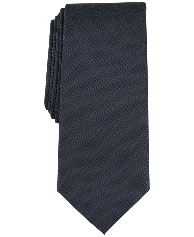 Alfani Men's Julian Textured Solid Tie Formal Necktie Slim 2 3/4" Black