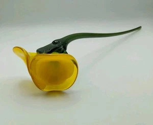 Vetro artistico stile Murano giallo calla giglio 19" stelo fiore cadmio bagliore UV - Foto 1 di 18