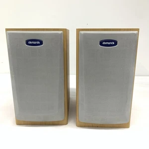 AIWA Wood Grain Shelf Stereo Music Speakers 2 Way SX-LM191 Tested - Picture 1 of 11