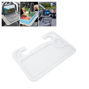 *´ Silver Car Steering Wheel Desk Double Sided Tray With Cup Holder And Pen Slot - Afbeelding 1 van 12