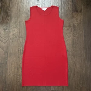 Exclusively Misook Petite Medium rotes ärmelloses Strickkleid - Bild 1 von 7