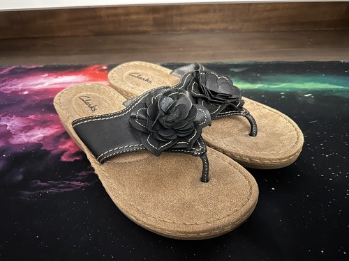 Sandali con perizoma Clarks Artisan latino samba neri in pelle infradito donna taglia 9 M