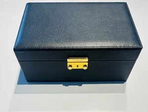 Longchamp Paris Schwarz Leder Schmuckkästchen Truhe Box - Bild 1 von 7