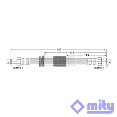 Fits BMW 5 Series 1981-1987 6 Series 1982-1989 Brake Hose Front Mity - Image 1 of 4