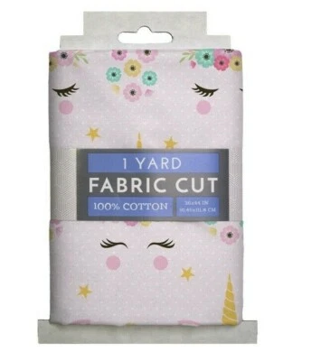 Hide n Seek Pink Unicorn Fabric 1 Yard 100% Cotton - Image 1 of 4