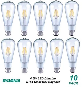 10 x Dimmable LED 4W Vintage Edison Clear Filament Light Globes Bulbs ST64 B22 - Picture 1 of 5