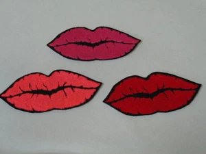 "Lippen/ Küsse/ Smooches/ Liebe" Bügelbild gestickte Patches - VIELE FARBEN! - Bild 1 von 5