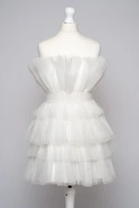 Billy J Carrie Dress. UK 6. White. Layered Tulle. Short Wedding Dress. - Picture 1 of 7