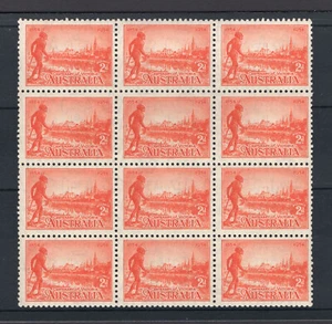 M2042 Australia 1934 SG147 - 2d orange vermilion in a block of 12. - Picture 1 of 2