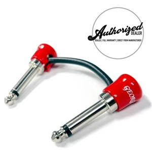 George L's .155 Right Angle Pedalboard Red & Black Patch Cable | 2 Inch - Picture 1 of 3