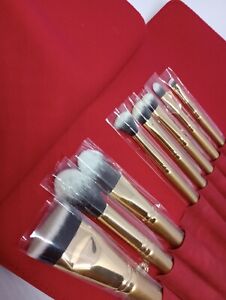 Luxie Glitter and Gold Brush Set with Red Case Pouch 8 Brushes NEW for Face Eyes