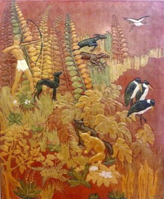 The Gazelle Hunter by Jean Dunand - 1935 Print - Wildlife, Figurative, Vibrant - Image 1 of 2