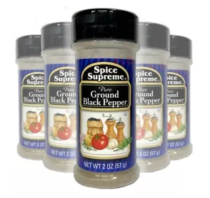 Ground BLACK PEPPER Spice Supreme Food Seasonings Kitchen Cooking Spices USA - Picture 1 of 6