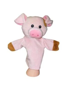 Chispa de peluche de cerdo rosa crear imagina marioneta de mano sonajero juguete peluche relleno - Imagen 1 de 4