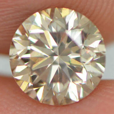 Round Champagne Diamond Natural Loose VS2 Enhanced Certifiy 1.20 ct 6.76X6.56 MM - Image 1 of 4