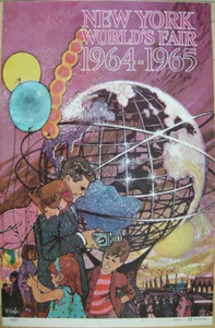 Póster de cartel de la Feria Mundial de Nueva York 1964-1965 diseño Bob Peak - Imagen 1 de 4