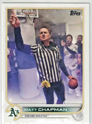 2022 TOPPS #176 MATT CHAPMAN SP VARIATION REFEREE SHIRT OAKLAND ATHLETICS MLB - Image 1 of 2