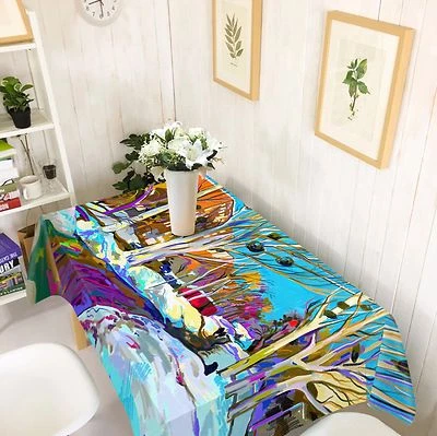 3D Painted 43 Tablecloth Table Cover Cloth Birthday Party AJ WALLPAPER UK Lemon - Image 1 of 4