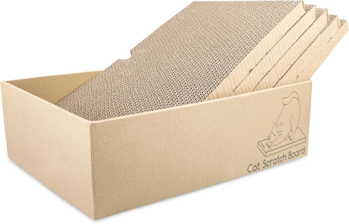 Tiragraffi Per Gatti FUKUMARU In Cartone - Letto E Area Giochi Con Pallina, 66 Cm - Foto 7