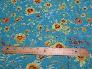 Blaugrün Willmington Sonnenblume süß geblümt Baumwollstoff BTY - Bild 1 von 1