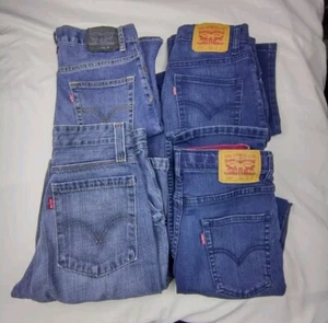 Lot Of 4 Youth Sz 14 Used Levi's Jeans & Shorts 511 514 Blue 27" Waist - Picture 1 of 18