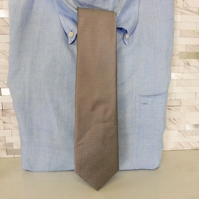 Corbata para el cuello para hombre CALVIN KLEIN plateado metálico micro cuadros tejido traje vestido diseñador Foto 1 de 4