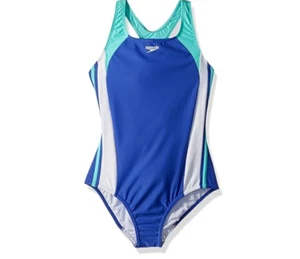 Speedo Girl's Swimsuit One Piece Infinity Splice Thick Strap Size 4 7796 - Picture 1 of 2