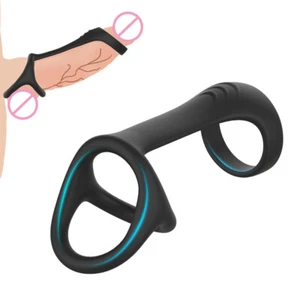 Extensor de pene masculino potenciador extensión funda circunferencia reutilizable - Imagen 1 de 12