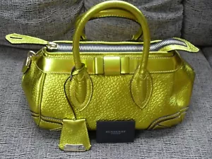 BURBERRY PRORSUM Gold Leather TOTE BAG PURSE - Picture 1 of 12