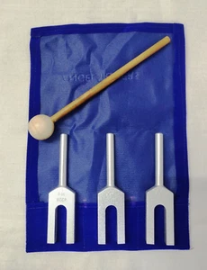 3 piezas afinadores de ángel diapasones para curación y cristales + mazo de madera gratis - Imagen 1 de 2